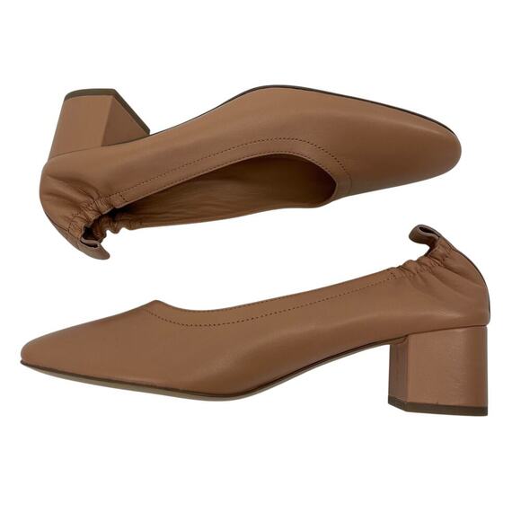 Everlane The Day Heel in Leather Blush Tan Size 10 Balletcore Round Toe - Picture 3 of 10